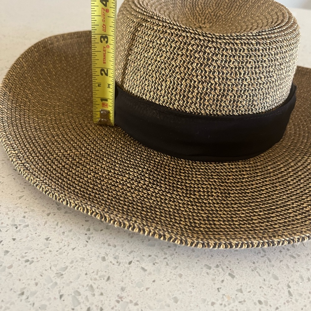 Elegant Black and Brown Women's Sun Hat - Picture 3 of 6